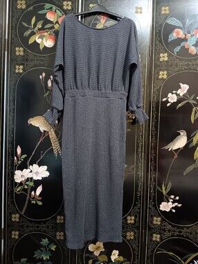 Gilli Ribbed Knit Maxi Dress in Dark Gray